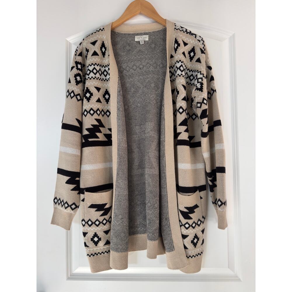 Lucky Brand Southwest Aztec Print Cardigan Sweater- Medium